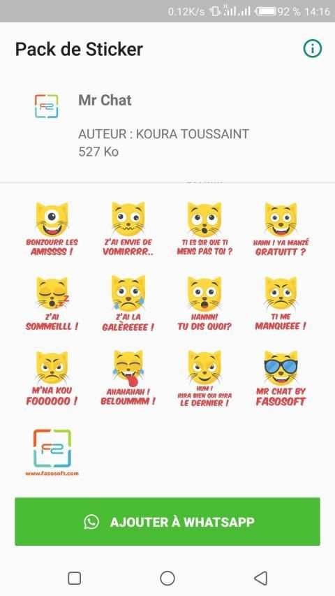 Mr Chat Pack de Sticker 1 تصوير الشاشة