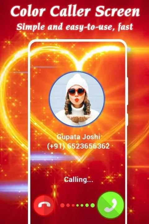 Color Your Call - Call Screen Flash Theme, LED स्क्रीनशॉट 1