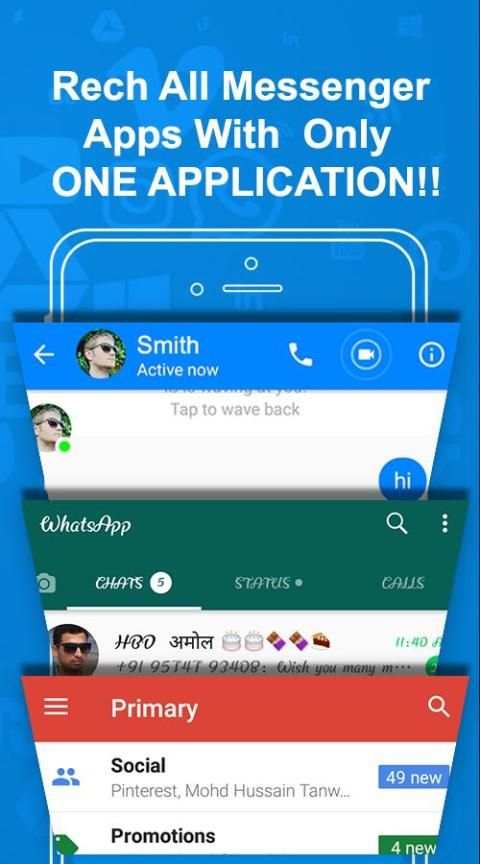 All in One Messenger For Social Networking Apps स्क्रीनशॉट 1