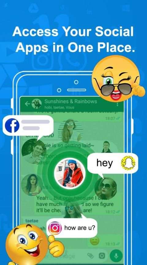 All in One Messenger For Social Networking Apps स्क्रीनशॉट 5