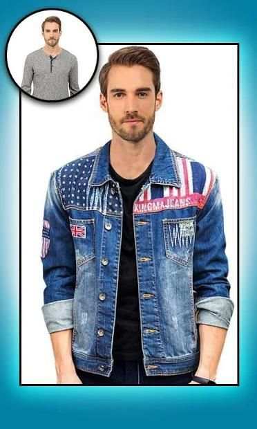 Men Denim Jeans Jackets Scarf & Caps Photo Editor screenshot 6