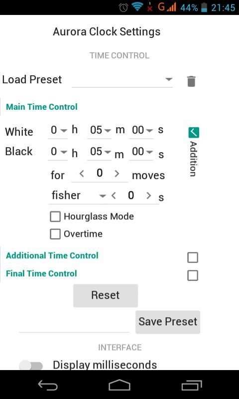 Aurora Chess Clock screenshot 2