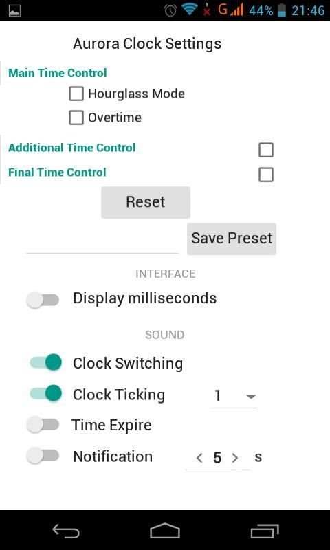 Aurora Chess Clock screenshot 1