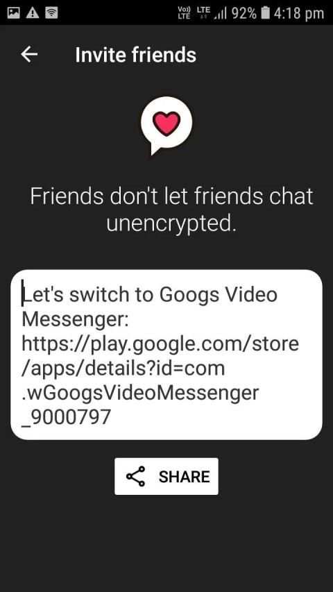 Googs Video Messenger स्क्रीनशॉट 1