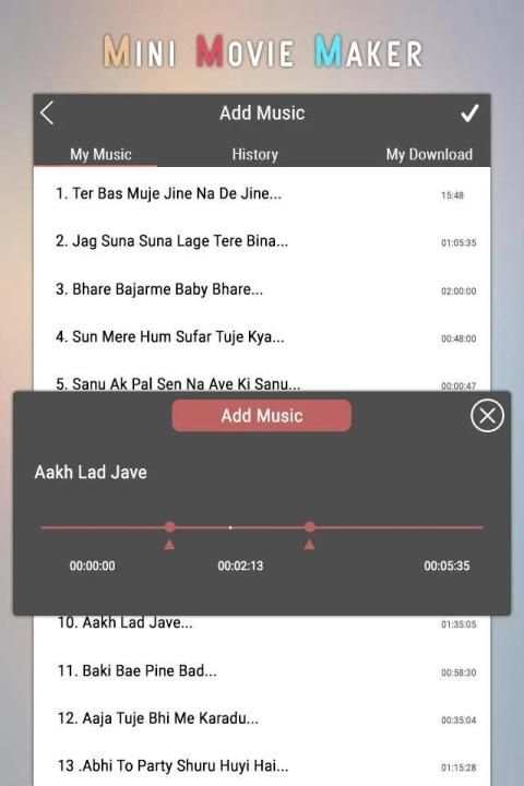 Mini Movie Maker 2019 स्क्रीनशॉट 3