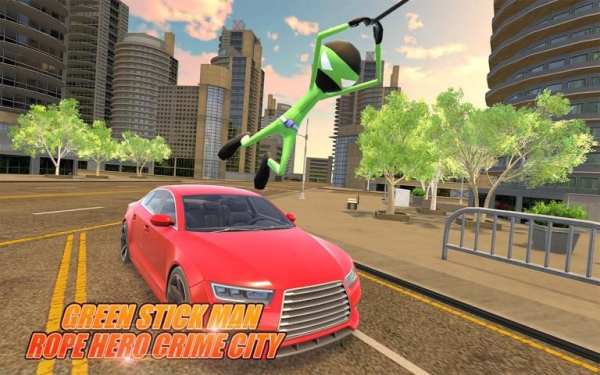 Green SickMan Rope Hero Crime City स्क्रीनशॉट 8