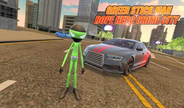 Green SickMan Rope Hero Crime City स्क्रीनशॉट 4