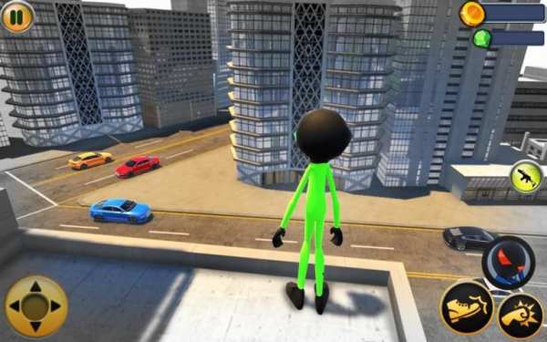 Superspeed Stickman Green Rope Hero: Crime City स्क्रीनशॉट 12