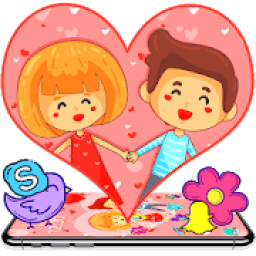 ikon Love Cartoon Launcher Theme*