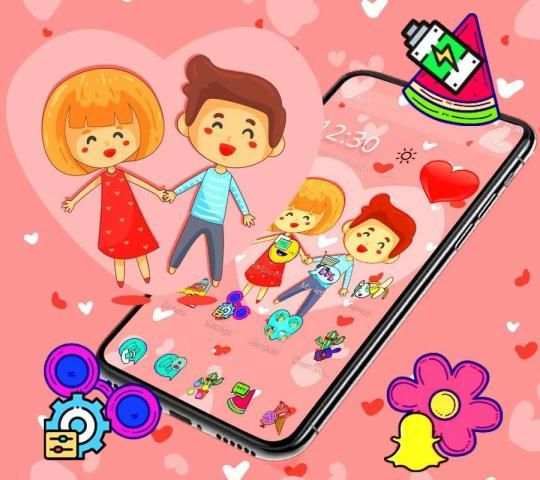 Love Cartoon Launcher Theme* screenshot 4