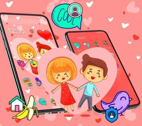 Love Cartoon Launcher Theme* screenshot 1
