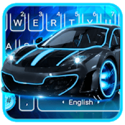 Neon Lights Black Car Keyboard Theme أيقونة