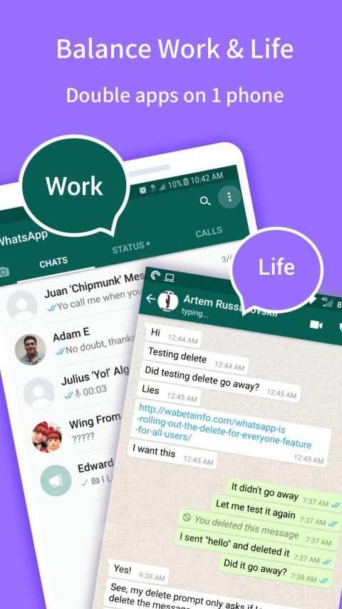 Multichat - 2 accounts for 2 whatsapp & App clone screenshot 3