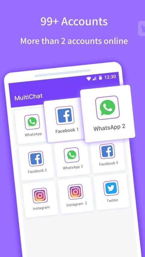 Multichat - 2 accounts for 2 whatsapp & App clone screenshot 1