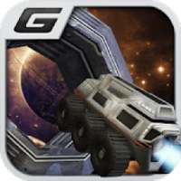 Jet Car Stunt Zone in space 3D logo