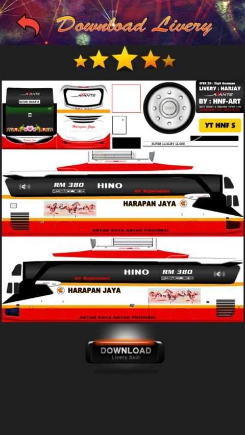 Livery Bus Harapan Jaya Jetbus 3 screenshot 4