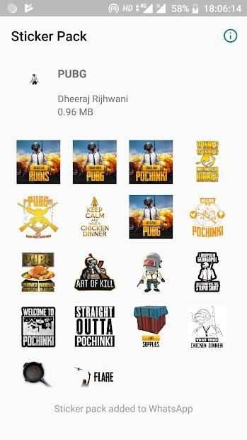 Pubg stickers for Whats app (WAStickerApps) screenshot 2