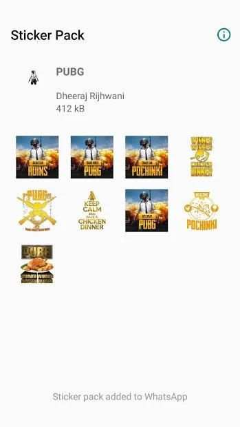 Pubg stickers for Whats app (WAStickerApps) screenshot 1
