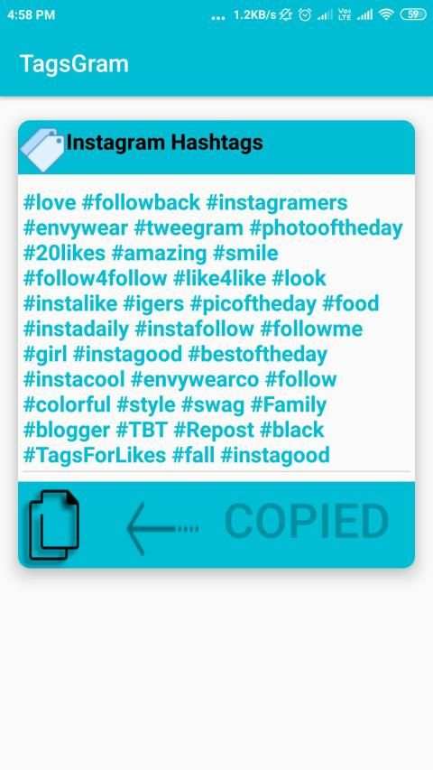 TagsGram - Best Instagram Hashtags screenshot 1