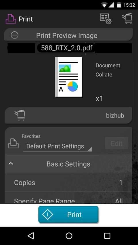 PageScope Mobile for Android स्क्रीनशॉट 5