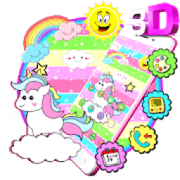 Cute Unicorn 3D Parallax Theme* आइकन