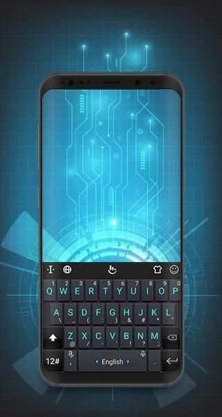 Neon Blue Power Button Keyboard Theme screenshot 6