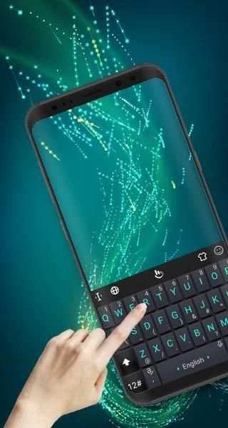 Neon Blue Power Button Keyboard Theme screenshot 2