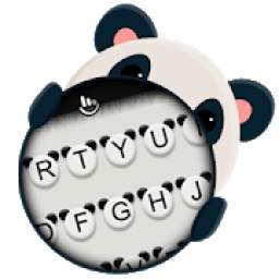 Black White Lovely Cute Panda Keyboard Theme