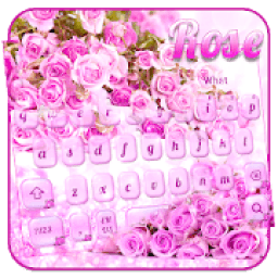 Pink Lavender Rose Keyboard Theme आइकन