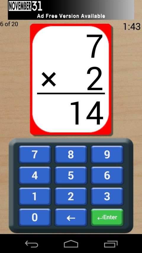 Math Flash Cards (Free) स्क्रीनशॉट 10