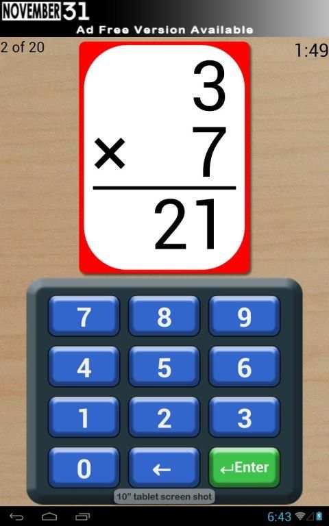 Math Flash Cards (Free) स्क्रीनशॉट 2