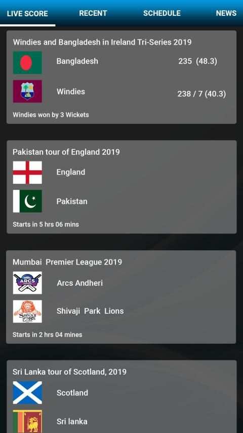 CricBox - Live Cricket Score स्क्रीनशॉट 5
