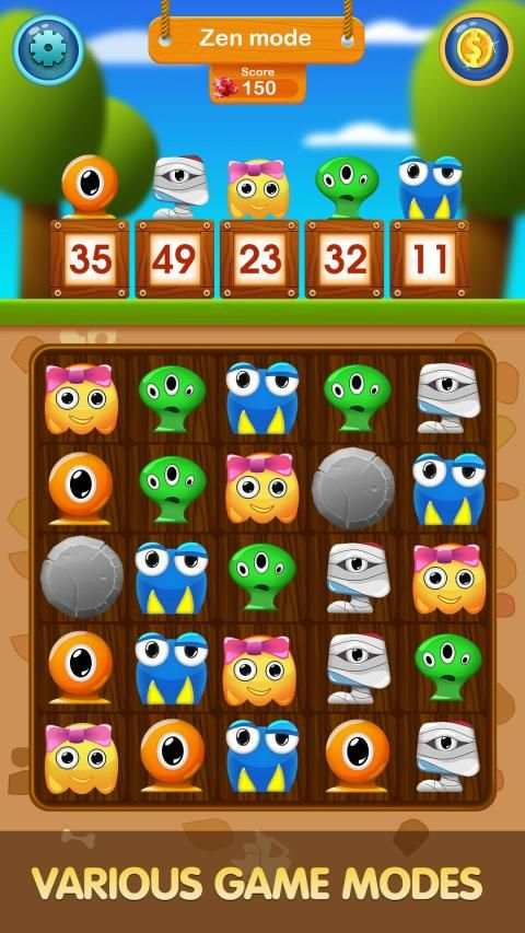 Funny Tiles: Monster Match 3 Puzzle screenshot 1