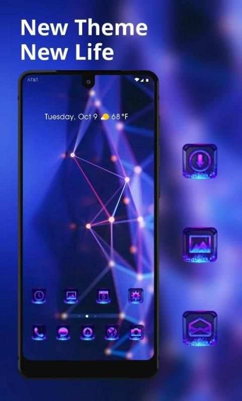 Colorful theme Blue abstract dot line surface स्क्रीनशॉट 1