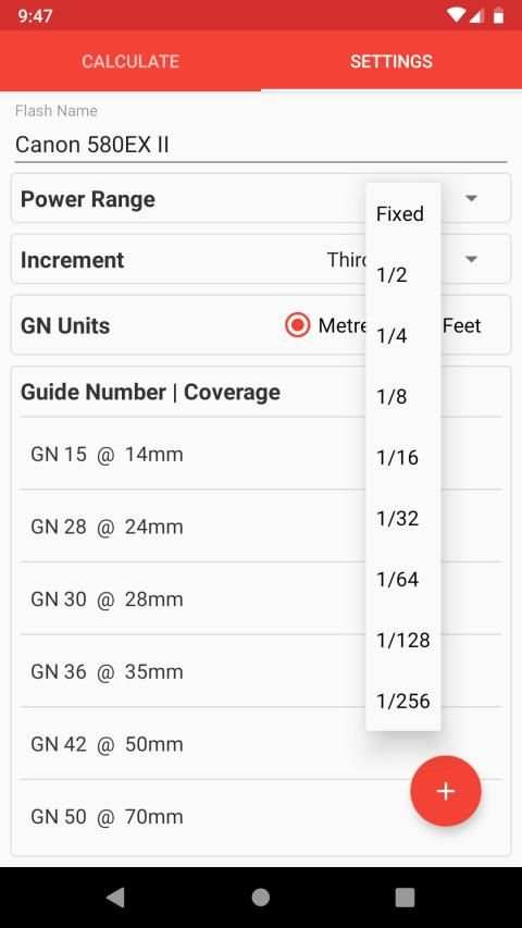 Manual Flash Calculator (Free) स्क्रीनशॉट 2