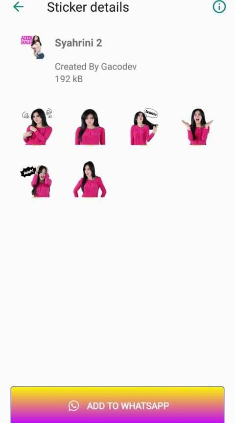Stiker Syahrini untuk Whatsapp screenshot 1