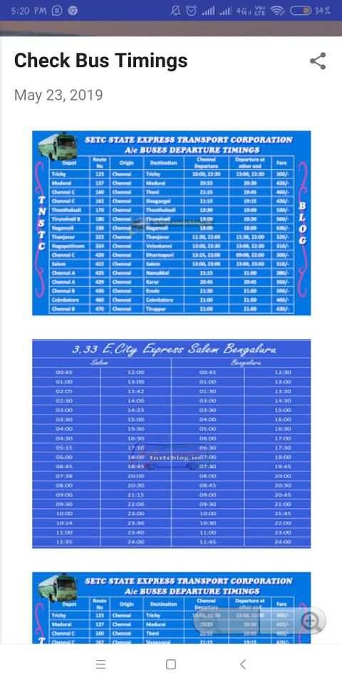 SETC Bus Timings Tamilnadu screenshot 1
