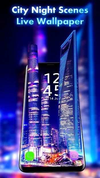 City Night Scenery APUS Live Wallpaper screenshot 2