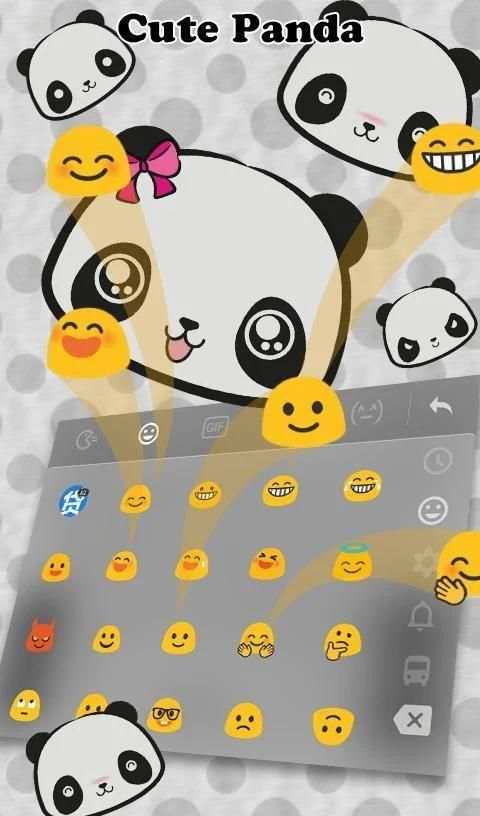 Cute Panda Keyboard Theme screenshot 1