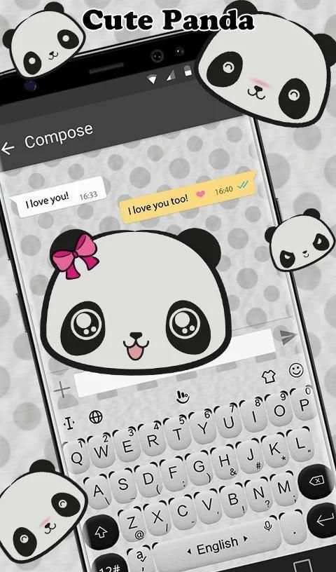 Cute Panda Keyboard Theme screenshot 4