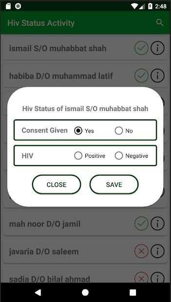 HIV Status Activity screenshot 1