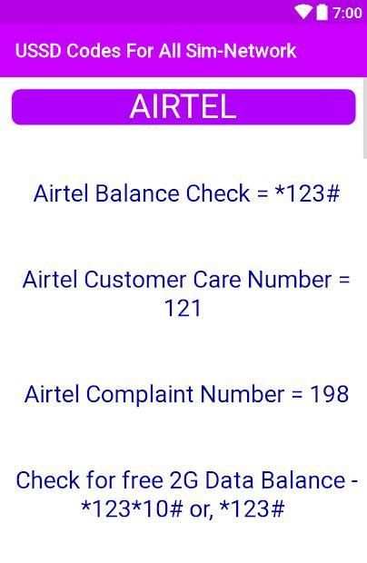 USSD Codes For All Sim-Network स्क्रीनशॉट 4