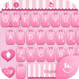 Pink Heart Bow Keyboard Theme