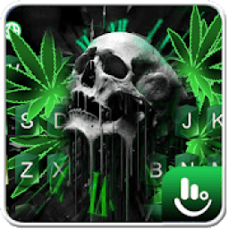 Green Weed Skull Keyboard Theme icon