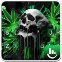 Green Weed Skull Keyboard Theme