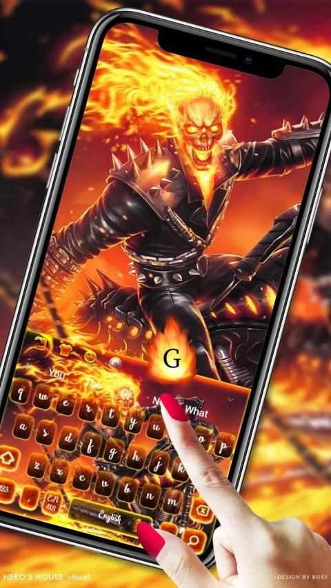 3D Flaming Skull Death Keyboard Theme screenshot 3