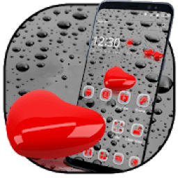 Water drop red heart theme आइकन