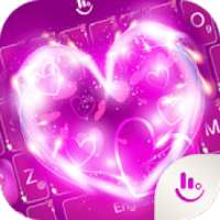 Neon Pink Hearts Keyboard Theme