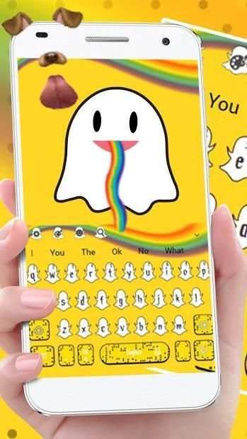 Cute Yellow Elfin Rainbow Keyboard Theme screenshot 3
