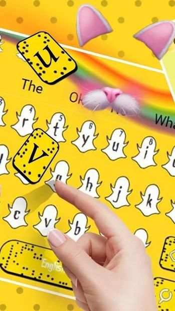 Cute Yellow Elfin Rainbow Keyboard Theme screenshot 2